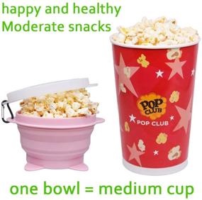 img 1 attached to 🍿 Premium Pink Microwave Popcorn Popper: Silicone Collapsible Popcorn Maker, BPA Free & Dishwasher Safe - Christmas Gift Idea!