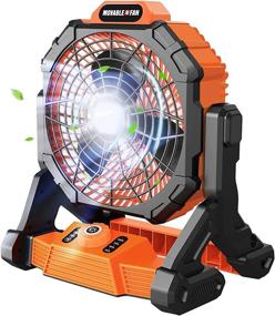 img 4 attached to 🌬️ Ultimate Portability: Rechargeable Cordless Fan for Jobsite & Industrial Use - OTYTY 14400mAh Battery Operated Fan with LED Light, 3500CFM Strong Airflow, 270° Adjustable, Quiet & Powerful!