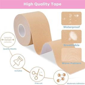 img 2 attached to 👙 Breast Tape for A-E Cup Large Breast – BearKig's Breathable Push Up Tape, Waterproof & Sweatproof Body Tape for Breast Lift, Along with Reusable Soft Silicone Covers