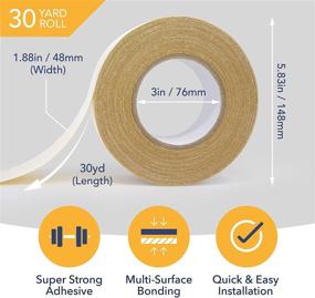 img 3 attached to 🏞️ ProGrade Double Sided Carpet Tape: Heavy Duty Rug Gripper for Area Rugs, Tile Floors - Strong Adhesive, 90ft/30 Yrd, 1.88 inch - Ideal for Concrete, Outdoors, Indoors, Laminate, Hardwood, Runners