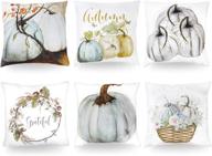 🍂 menoly 6pcs fall pillow covers: 18x18 inches thanksgiving autumn decorations + pumpkin pillow cases - perfect cushion couch covers for fall, halloween, and thanksgiving day логотип