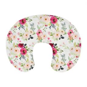 img 1 attached to 🌸 Floral Nursing Pillow Cover Slipcover 2-Pack - Soft and Stretchy Breastfeeding Pillow Cover for Girls (Floral Pattern)