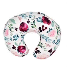 img 2 attached to 🌸 Floral Nursing Pillow Cover Slipcover 2-Pack - Soft and Stretchy Breastfeeding Pillow Cover for Girls (Floral Pattern)