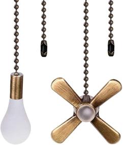img 4 attached to Enhance Your Ceiling Fan Experience: 2-Piece 13.6 Inches Ceiling Fan Pull Chain Set for Fan Light and Lamps