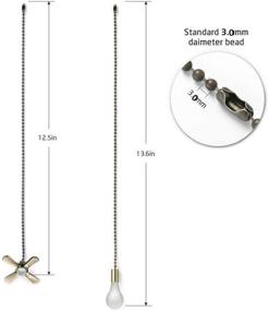 img 3 attached to Enhance Your Ceiling Fan Experience: 2-Piece 13.6 Inches Ceiling Fan Pull Chain Set for Fan Light and Lamps
