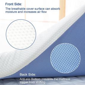 img 1 attached to 🛏️ Queen Size Bed Topper - Cooling Gel-Infused Memory Foam Mattress Topper Pad, 3 Inch Thickness, Soft with Removable Washable Cover - Oeko-Tex Certified Foam