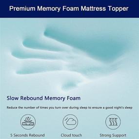 img 3 attached to 🛏️ Queen Size Bed Topper - Cooling Gel-Infused Memory Foam Mattress Topper Pad, 3 Inch Thickness, Soft with Removable Washable Cover - Oeko-Tex Certified Foam