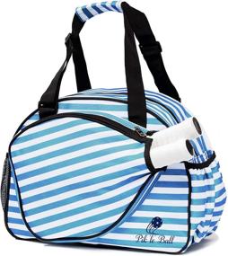 img 4 attached to 🥒 Pik'le'Ball Premium Pickleball Bag for Women. The Original Tote for Pickleball. With Water Bottle Holder, Racquet/Paddle Case, Accommodates Multiple Paddles. Ideal Athletic Sling Bag in Pink/Blue.