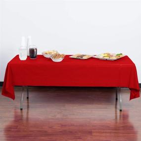 img 3 attached to 📦 Pack of 4ct Perfectware 54" x 108" Plastic Table Covers in Green and Red