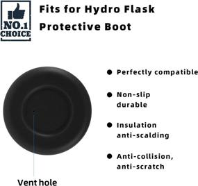 img 3 attached to 🐾 Protective Silicone Bottle Boot for Hydro Sport Water Bottle - Anti-Slip Cap Sleeve for 12oz - 40oz Flask Accessories - BPA Free - Suitable as Pet Feeding Bowl