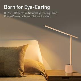 img 1 attached to 💡 Baseus LED Desk Lamp with Auto-Dimming, Eye-Caring Smart Lamp, Touch Control, 47-Inch Wide Illumination, 250 Lumens, 5W, 3 Color Modes, Ideal for Home Office, Living Room, Bedroom, Painting, White