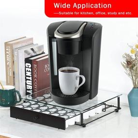 img 2 attached to ☕ Tempered Glass Top Coffee Pod Storage Drawer - Black, Holds 36 K Cup Coffee Pods, 6 Pods per Line - Compatible Coffee Capsules Holder