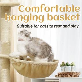 img 2 attached to ABclown 54-Inch Cat Tree Tower for Indoor Cats - Multi-Level Condo with Large Perch, Baskets, Sisal Scratching Posts & Cat Climbing Stand Toy - Ideal for Kittens' Play and Rest Activities