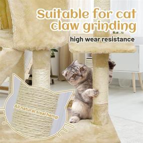 img 3 attached to ABclown 54-Inch Cat Tree Tower for Indoor Cats - Multi-Level Condo with Large Perch, Baskets, Sisal Scratching Posts & Cat Climbing Stand Toy - Ideal for Kittens' Play and Rest Activities