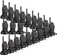 walkie talkies retevis h-777 с дальней дальностью действия - набор из 20 штук, 16 каналов, перезаряжаемые двухсторонние радиостанции с usb зарядной базой и стенным адаптером (черные) - идеальны для взрослых. логотип