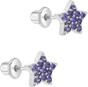 img 3 attached to ✨ CZ Cluster Star Stud Earrings in 925 Sterling Silver with Screw Back Locking System - Sparkling and Easy to Wear for Toddlers & Little Girls