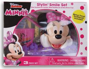 img 1 attached to 🐭 Minnie Mouse Stylin' Smile Set: Toothbrush Holder, Toothbrush & Rinse Cup - Perfect Oral Care kit for Kids!