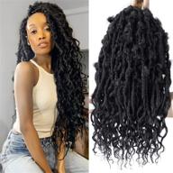 🦋 4 пачки косичек-богинь "goddess locs": косички-бабочки 24 дюйма для черных женщин - длинные наращенные косички (#1b) логотип