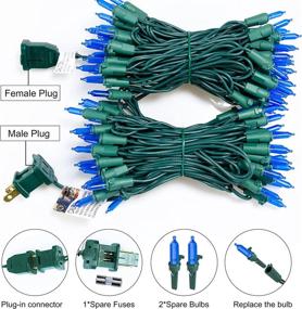 img 2 attached to 🎄 Hemonie Christmas Lights Outdoor - IP44 Waterproof, UL Certified 33Ft 100 LED Lights Green Wire Tree Lights - Perfect for Outdoor/Indoor Holiday Party Garden Decor in Blue