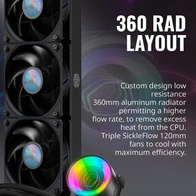 img 1 attached to 💦 Кулер Cooler Master MasterLiquid ML360 Mirror ARGB Close-Loop AIO CPU Liquid Cooler: Конечное решение для охлаждения с потрясающим зеркальным насосом ARGB, радиатором 360 мм и мощными вентиляторами Triple SickleFlow - совместим с AMD Ryzen/Intel LGA1200/1151.