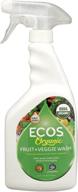 🍏 ecos organic wash - safely clean your fruits and veggies, 22 fl oz logo