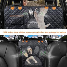 img 3 attached to 🐾 Navigate with Ease: URPOWER Waterproof Dog Seat Cover with Mesh Visual Window, Nonslip & Washable for Cars, Trucks, and SUVs