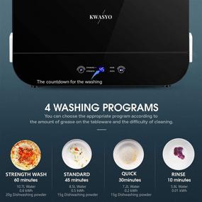 img 2 attached to 🧼 Kwasyo Portable Countertop Dishwasher: Efficiently Removes Tough Stains with High-Temperature Cleaning & 4 Washing Programs