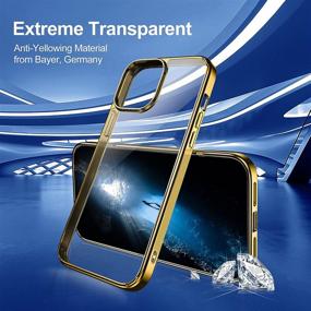 img 3 attached to 📱 Metal Gold JKZ Compatible for iPhone 13 Pro Max Case - Crystal Clear, Anti-Yellowing, Shockproof. Ultra Slim and Support Wireless Charging - 2021 6.7 iPhone 13 Pro Max Case