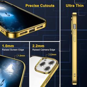 img 1 attached to 📱 Metal Gold JKZ Compatible for iPhone 13 Pro Max Case - Crystal Clear, Anti-Yellowing, Shockproof. Ultra Slim and Support Wireless Charging - 2021 6.7 iPhone 13 Pro Max Case