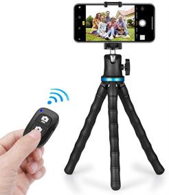 img 4 attached to 📱 UBeesize 12-inch Flexible Cell Phone Tripod Stand Holder - Wireless Remote Shutter & Universal Phone Mount, Compatible with Smartphone, DSLR, and GoPro Cameras