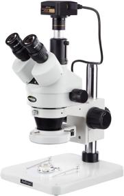 img 4 attached to 🔬 AmScope SM-1TSZZ-144S-10M Digital Trinocular Stereo Zoom Microscope, WH10x and WH20x Eyepieces, 3.5X-180X Magnification, 0.7X-4.5X Zoom Objective, 144-LED Ring Light, Pillar Stand, 110V-240V, Includes 0.5X and 2.0X Barlow Lenses and 10MP Camera with Reduction Lens and Software