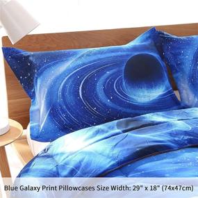 img 1 attached to 🌌 Galaxy Blue Comforter Sets Twin 3 Pcs, Universe Themed Kids Bedding Sets, Blue Space Bedspread Coverlet Quilt Comforter Sets, Twin Bedroom Accessories (Galaxy Blue, Twin)