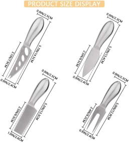 img 3 attached to Peinat Stainless Steel Cheese Knife Set - 1 Cheese Fork, 1 Cheese Knife, 1 Cheese Cutter, 1 Cheese Shaver, 4-Piece Cheese Tools Cutlery Set