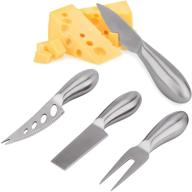 peinat stainless steel cheese knife set - 1 cheese fork, 1 cheese knife, 1 cheese cutter, 1 cheese shaver, 4-piece cheese tools cutlery set logo