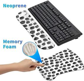 img 1 attached to 🖱️ Dikoer Ergonomic Mouse Pad and Keyboard Wrist Rest Set with Gel Support, Non-Slip PU Base, Cute Coasters, Polka Dot Print - Ideal for Office, Gaming, and Home