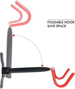 img 3 attached to Auwey Foldable Bike Wall Mount Rack: Convenient Bicycle Storage Hanger and Holder Hook