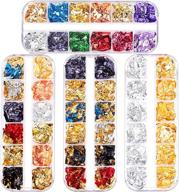 💅 vibrant 48-color foil nail chip glitter set | fandamei mixed nail foil paillette: perfect for nail art decoration, diy makeup, and graft | holographic nail foil sequins included logo