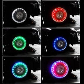 img 3 attached to 🚗 Solar Car Tire Wheel Lights: Motion Sensor LED Cap Lights for Car, Bicycle & Motorcycles