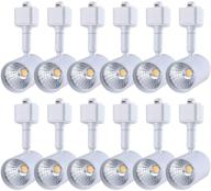 🔦 mirrea 12-pack led track lighting heads for single circuit h type track lighting rail - ceiling spotlight for accent task, wall art, and exhibition lighting - 6.5w 3000k warm white - 24° angle - white painted finish logo