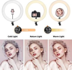 img 3 attached to 📸 GIM 19 inch Adjustable 48W Ring Light: Upgraded with Bluetooth Remote Control, 3200K-6500K Color Temperature, Stand Included - Perfect for Video Shooting, Makeup, Vlogs, and Photography - Carrying Bag Included