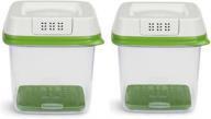 🍏 rubbermaid freshworks produce saver food storage container set - medium, 6.3 cup, green (pack of 2) логотип