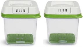 img 1 attached to 🍏 Rubbermaid FreshWorks Produce Saver Food Storage Container Set - Medium, 6.3 Cup, Green (Pack of 2)