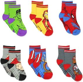 img 3 attached to 🕷️ Super Hero Adventures Spider-Man Boys 6 pack Socks with Grippers - Baby/Toddler Size