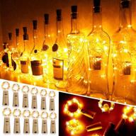 🌟 aipatal fairy lights with cork, 12 pack 20 led silver wire wine bottle cork lights, battery operated wine bottle decoration for wedding party bar decor - warm white логотип