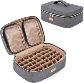 img 4 attached to CURMIO Essential Oil Storage Case - Organize and Protect 40 Bottles (5ml-30ml) with Detachable Pouches, Portable Handle, Patented Design - Gray (Bag Only)