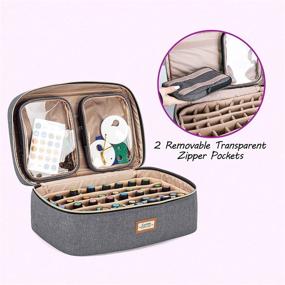 img 3 attached to CURMIO Essential Oil Storage Case - Organize and Protect 40 Bottles (5ml-30ml) with Detachable Pouches, Portable Handle, Patented Design - Gray (Bag Only)