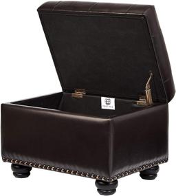 img 2 attached to FIRST HILL FHW Deep Tufting Storage Ottoman in Espresso: Stylish and Functional Furniture Piece for your Home