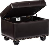 first hill fhw deep tufting storage ottoman in espresso: stylish and functional furniture piece for your home logo