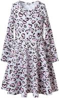 👗 jxstar girls long sleeve cotton swing twirl dresses for fall and winter logo