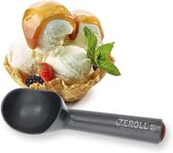 🍦 zeroll zerolon hardcoat anodized commercial ice cream scoop with heat conductive handle - usa made, 4-ounce, silver logo